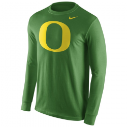 Men\'s Nike Green Oregon Ducks Cotton Logo Long Sleeve T-Shirt