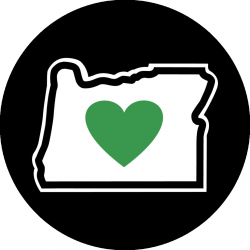 Heart In Oregon Magnet (black)