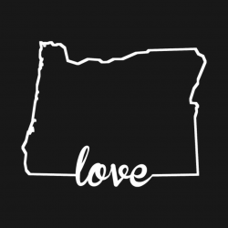 Oregon Love State Silhouette