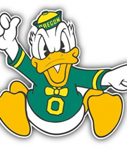 Oregon Ducks NCAA USA College Sport Duck Logo Vinyl Sticker 5 X 4 inches