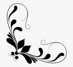 Decorative Corner Ornament Line Art - Floral Design Clipart ...