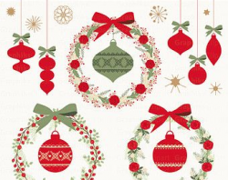 Vintage Christmas Ornaments Clipart. Christmas Clipart ...