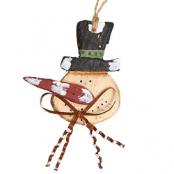 Amazon.com: Set of 6 Rustic Barn Wood Primitive Snowman ...