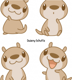 Drawn Otter Kawaii - Chibi Sea Otter 4 , Transparent Cartoon ...