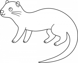 Colorable Otter Design - Free Clip Art