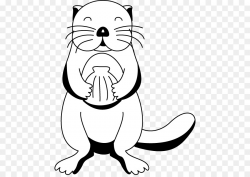 Black Line Background clipart - Otter, Illustration, White ...