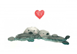 Otter clipart couple, Otter couple Transparent FREE for ...