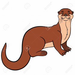 Stock Vector in 2019 | Otters, Animals, Cartoon