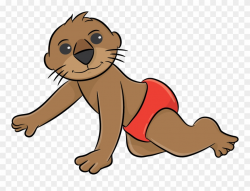 Otter Baby Ii - Little Otter Swim School Clipart (#617414 ...