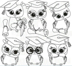 graduate owl images | Graduate owls colouring pages | Owl ...