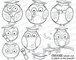 Graduation Owls School College Education Doodles Clip Art ...