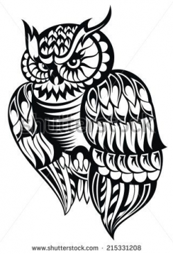 Owl - stock vector | owls | White owl tattoo, Owl tattoo ...