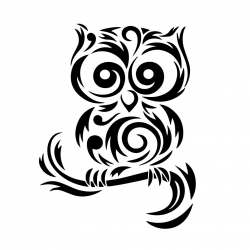 Tribal Cute Owl Silhouette 6\