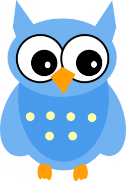 Cute Cartoon Owls | Blue Owl clip art - vector clip art online ...