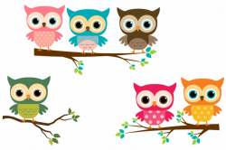 Cute Owls Clipart, Colorful Owl on Tree Branches By Pravokrugulnik ...