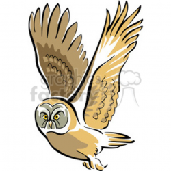 Flying owl clipart. Royalty-free clipart # 129461