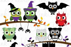 Happy Halloween Owl Clipart & Vector
