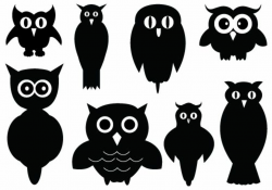 Owl Silhouette Vector Clipart | Silhouette Clip Art | Owl silhouette ...