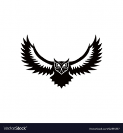 Owl logo - emblem design on w
