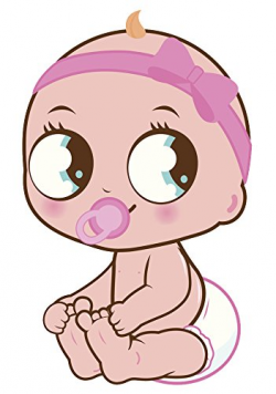 Amazon.com: Adorable Baby Girl in Pink Bow Headband Vinyl ...