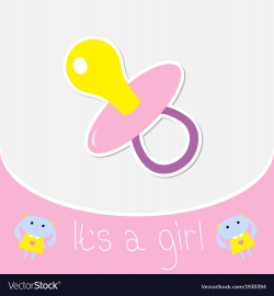 Pink pacifier Baby girl shower card