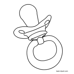 Black and white pacifier clipart free | Free baby stuff ...
