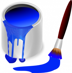 Blue Paint Brush And Can Clip Art at Clker.com - vector clip ...