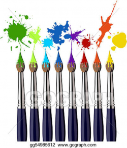 Vector Art - Paint brushes and color splash. EPS clipart ...