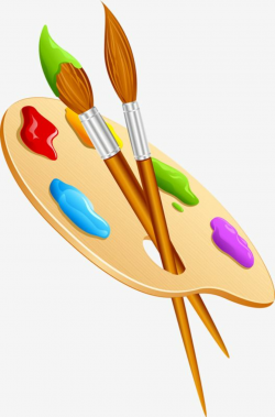 Cartoon Painted Brush Palette, Cartoon Clipart, Brush ...
