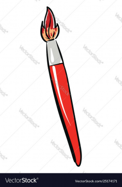 Clipart a red-colored paint brush or color