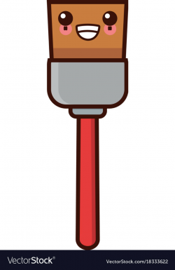 Construction paint brush cute kawaii cartoon