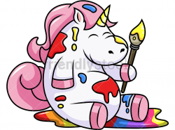 Cute Unicorn Covered In Paint in 2019 | Cute unicorn ...