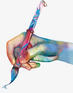 Hand Holding Pen in 2019 | Paint brush drawing, Paint brush ...