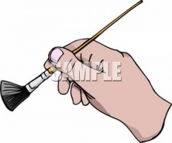 An Artist\'s Hand Holding a Paintbrush - Royalty Free Clipart ...