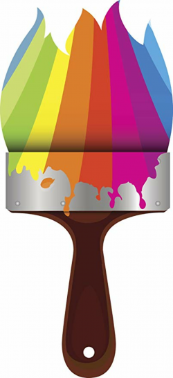 Amazon.com: Beautiful Colorful Rainbow Paint Brush Symbol ...