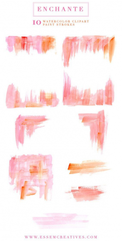Pink Watercolor Paint Strokes Clipart, Splash Clipart, Dry ...