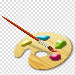 Palette and Brush, paint plate and paint brush transparent ...