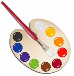Palette with Paint Brush PNG Image | Gallery Yopriceville ...