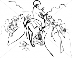 Jesus Riding on Palm Sunday | Palm Sunday Clipart