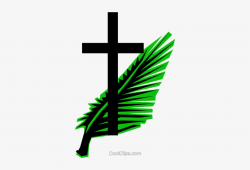 Cross & Palm Branches Royalty Free Vector Clip Art - Palm Sunday ...