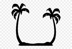 Tall Palm Trees Clip Art - Palm Trees Beach Silhouette - Png ...