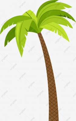 Green Cartoon Coconut Tree, Coconut Trees, Coconut Clipart, Tree ...
