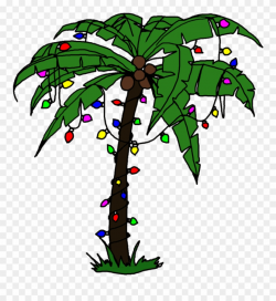 Palm Tree With Christmas Lights Art Clipart (#768615) - PinClipart