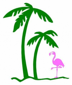 Flamingo under a Palm Tree Vinyl Decal Sticker by SherrysStickers ...
