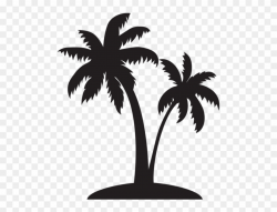 Single Palm Tree Silhouette - Clip Art - Png Download (#792604 ...