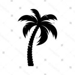 Black Vector Single Palm Tree Silhouette | GeekChicPro