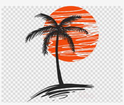 Palm Tree With Sun Clipart Palm Trees Clip Art - Palm Tree In The ...