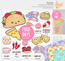 3 FOR 2. Cute Food Clipart / Kawaii Aesthetic / Taco, Pizza ...