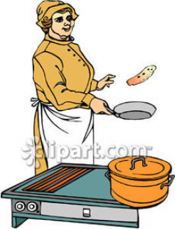 A Woman Flipping a Pancake Over a Griddle Royalty Free ...