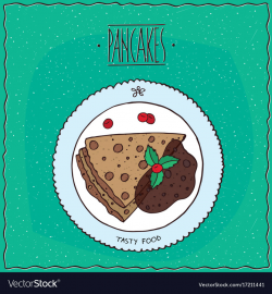 Top view on pancakes with chocolate